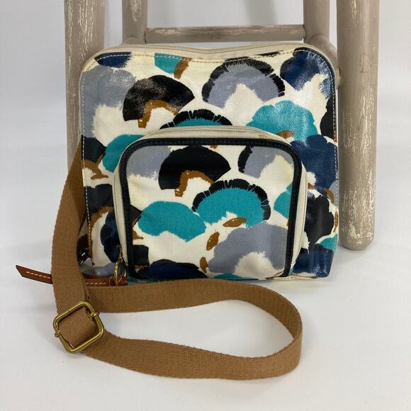 FOSSIL SMALL COATTED CANVAS BLUEPRINT CROSSBODY BAG (ASIS) - Picture 5 of 16